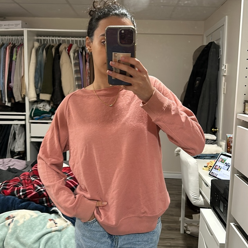 pink crewneck